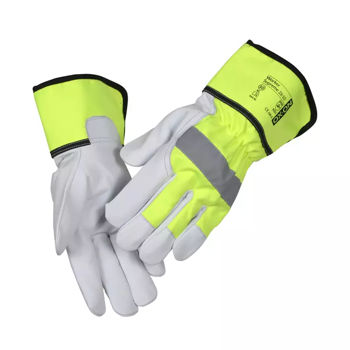 OX-ON Worker Supreme 2610 work gloves, White/Hi-vis yellow, large image number 1