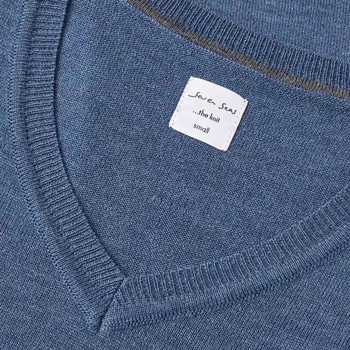 Seven Seas Damen Strickpullover mit Wolle, Blau Melange, large image number 4