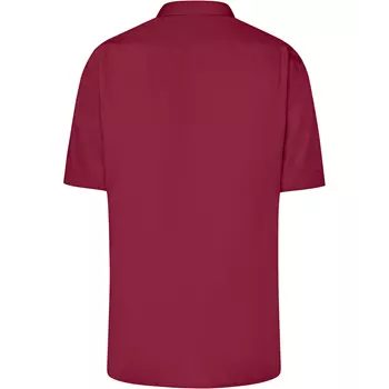 James & Nicholson modern fit kortermet skjorte, Vinrød