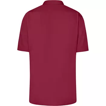 James & Nicholson modern fit kortärmad skjorta, Vinröd