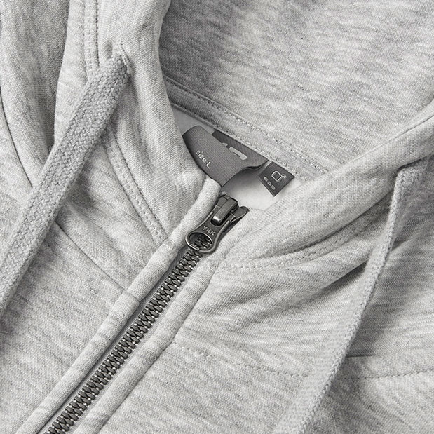 ID Core hoodie with zipper, Light Grey Melange, large image number 3