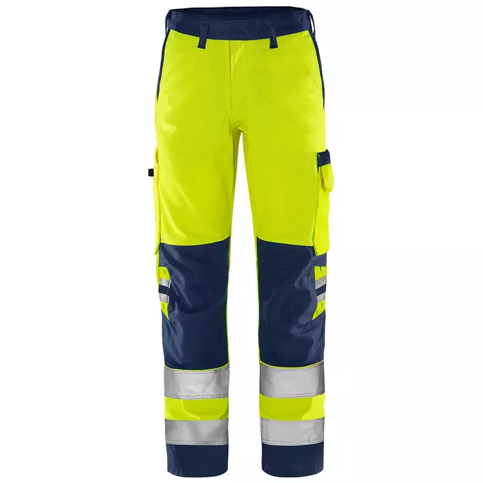Fristads Green work trousers 2651 GPLU, Hi-Vis yellow/marine, large image number 0