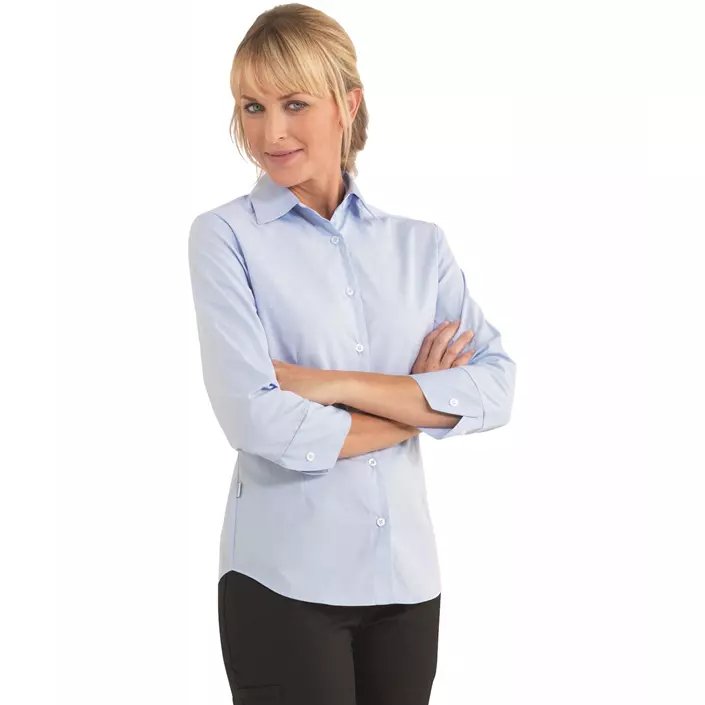 Kentaur modern fit women's shirt, 7/8-length sleeves, Blue Melange, large image number 1