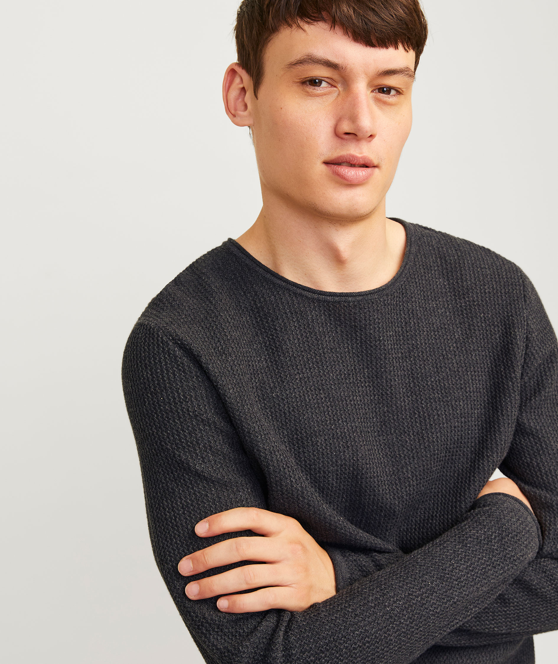 Jack & Jones JJECOOPER knitted pullover, Dark Grey Melange, large image number 3