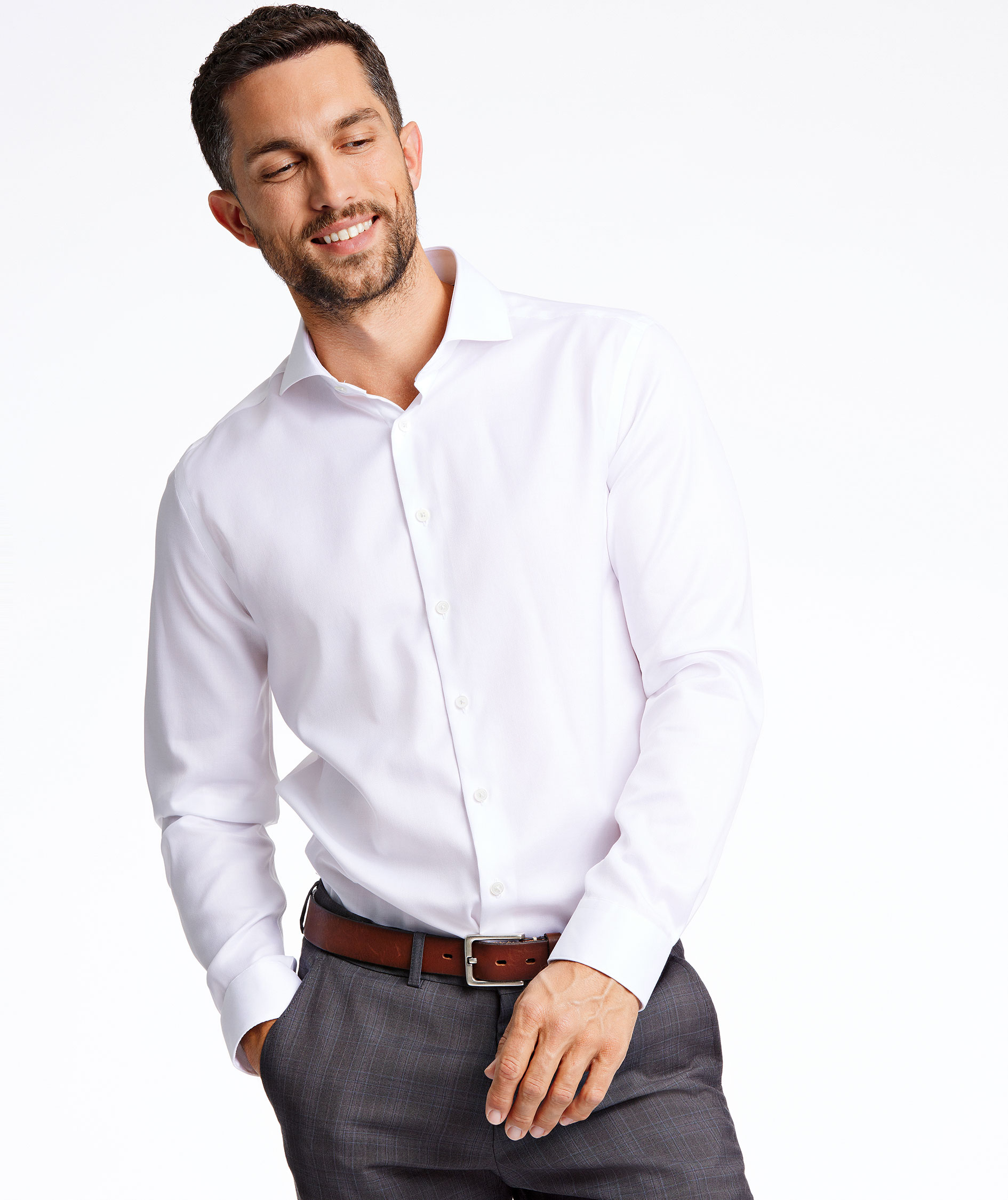 Lindbergh Twill slim fit skjorte, White , large image number 5