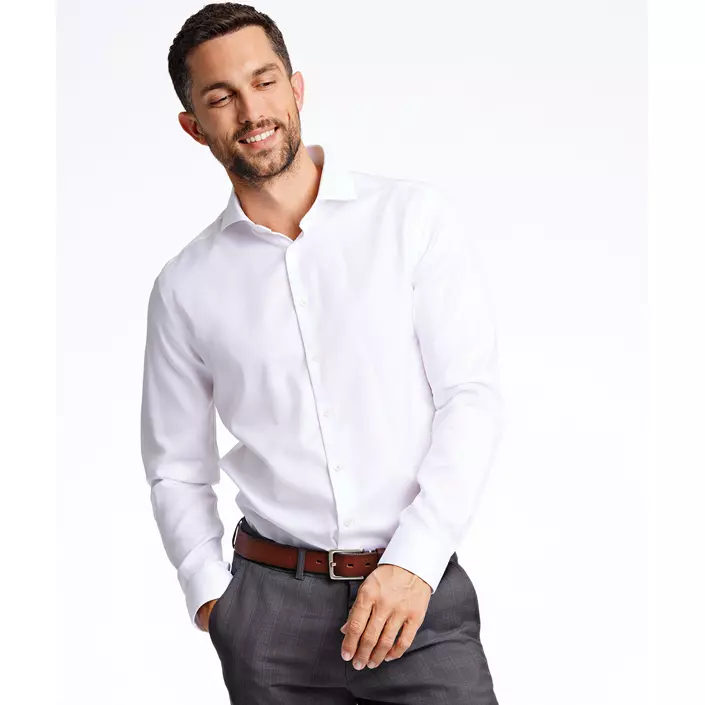 Lindbergh Twill slim fit skjorte, White , large image number 5