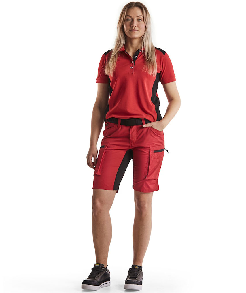 Bl&aring;kl&auml;der Unite serviceshorts dam, R&ouml;d/Svart