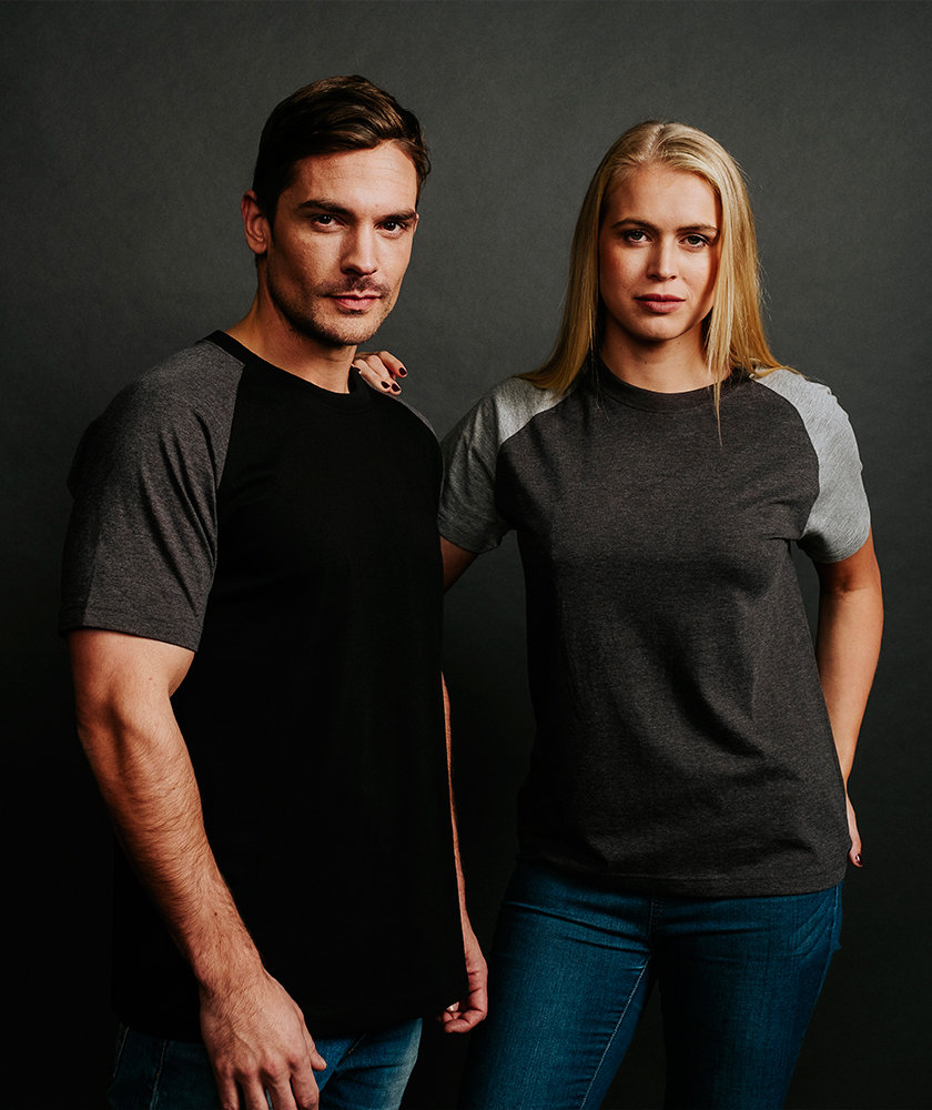 YOU Classic Raglan  T-skjorte, Svart/koks, large image number 1