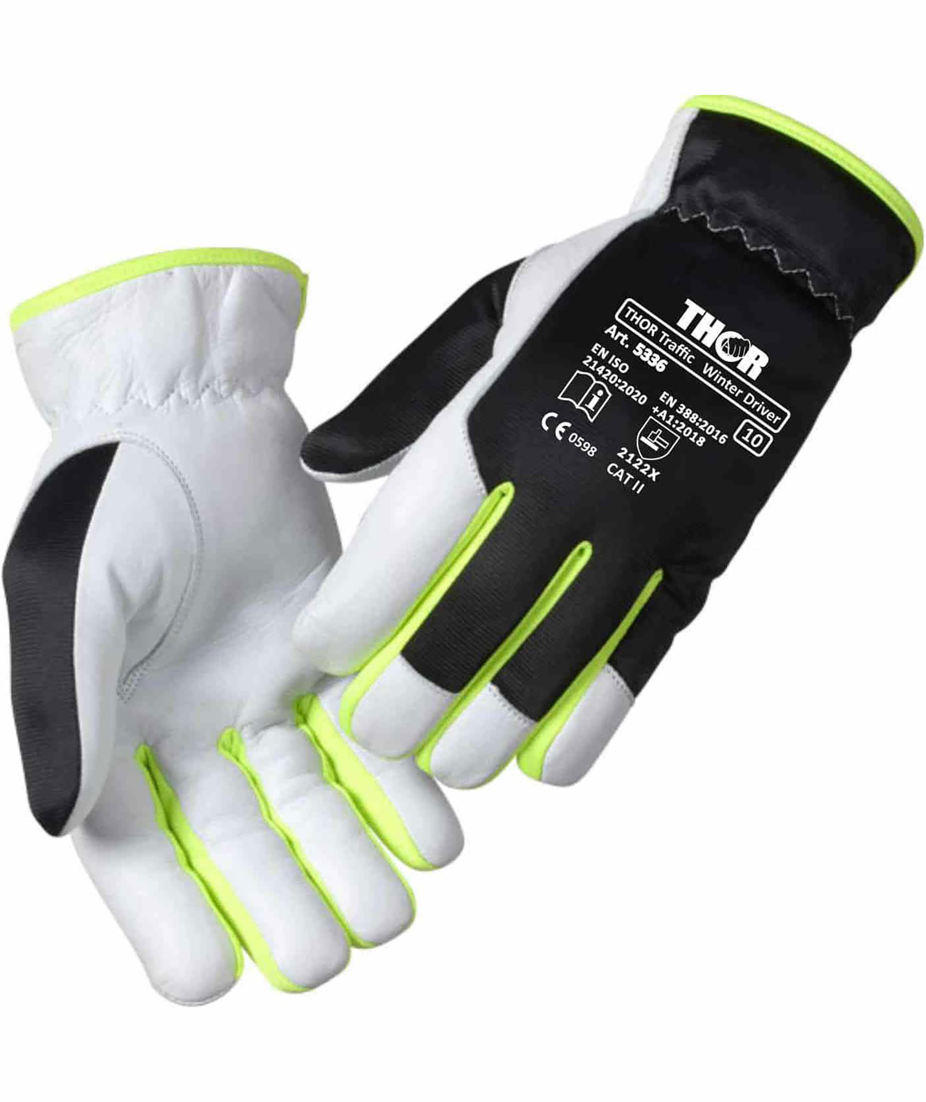 Thor 5336 Driver vinter handsker, Hvid/Sort, large image number 0