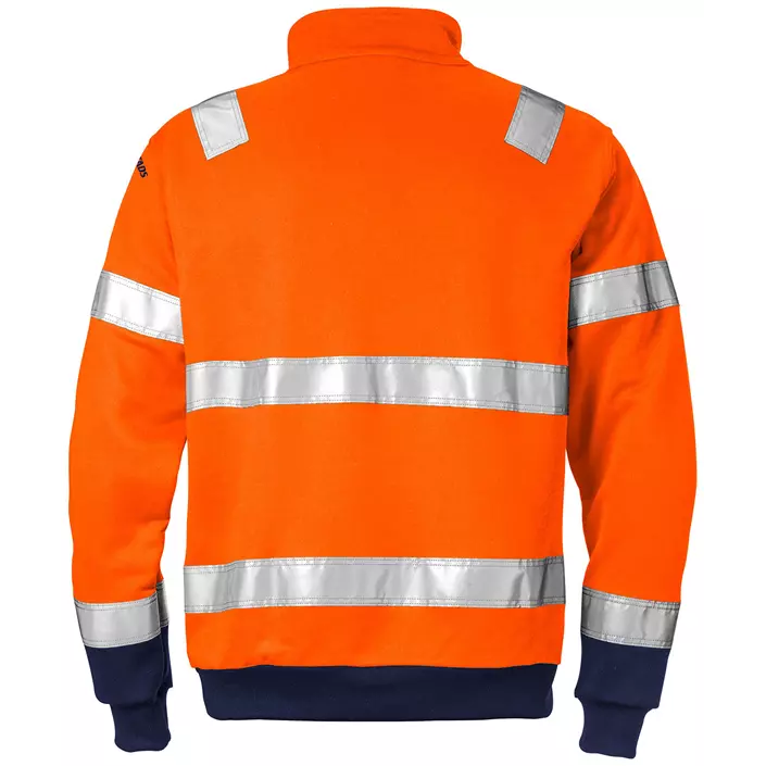 Fristads sweatshirt 728, Hi-vis Oransje/Marineblå, large image number 1