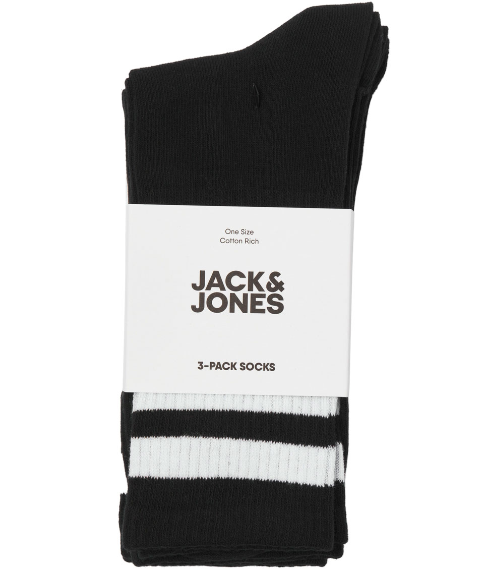 Jack & Jones JACTRAVIS 3-pack tennis socks, Black, Black, large image number 3