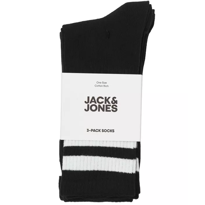 Jack & Jones JACTRAVIS 2-pakk tennisstrømper, Black, Black, large image number 3