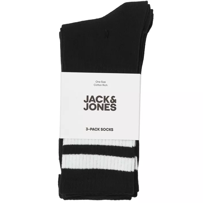 Jack & Jones JACTRAVIS 3-pak tennisstrømper, Black, Black, large image number 3