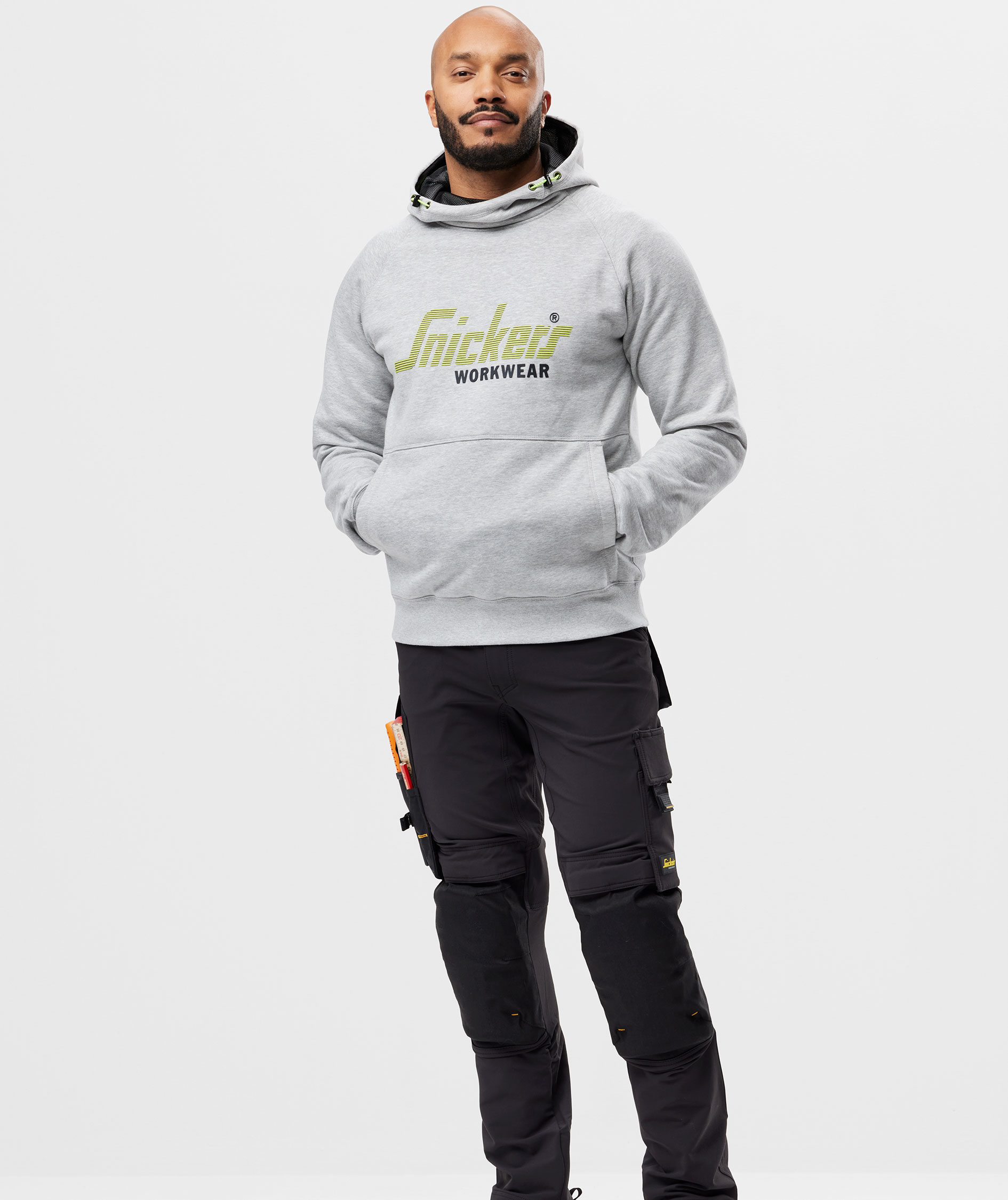 Snickers Logo hoodie 2845 Grey melange