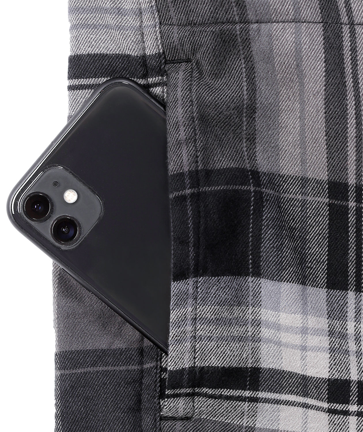 Carhartt Gef&uuml;tterte Flanell Hemdjacke, Black, large image number 5