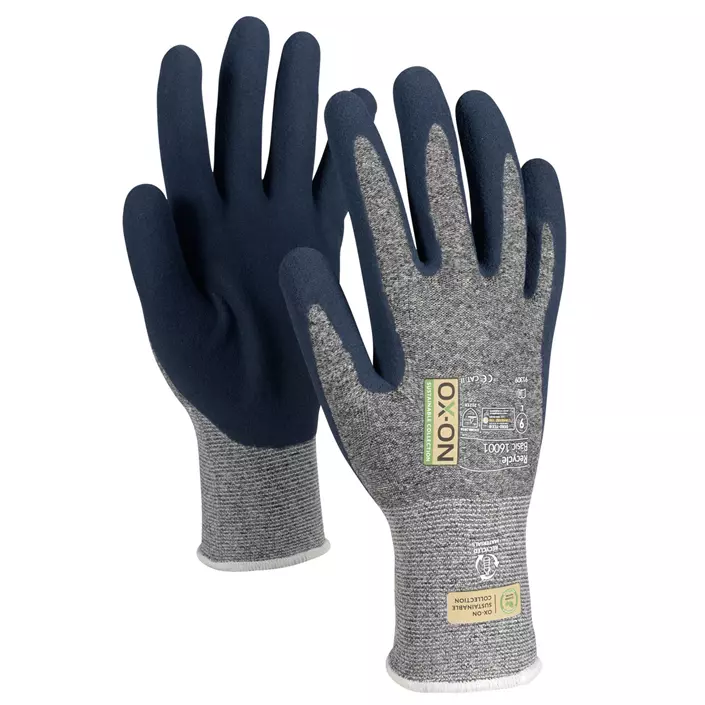 OX-ON Recycle Basic 16001 work gloves, Grey/Navy, large image number 0