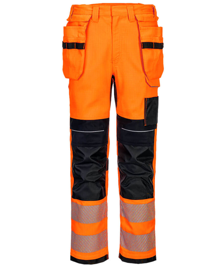 Portwest PW3 Modaflame HVO craftsman trousers, Hi-Vis Orange/Black, large image number 0