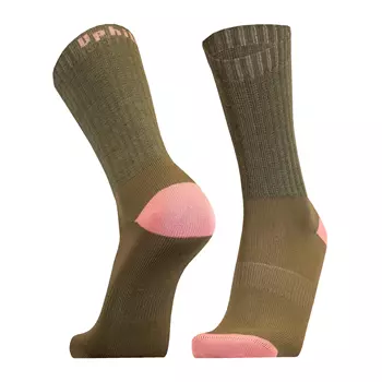 UphillSport Posio socks 2-pack with merino wool, Green/Orchid