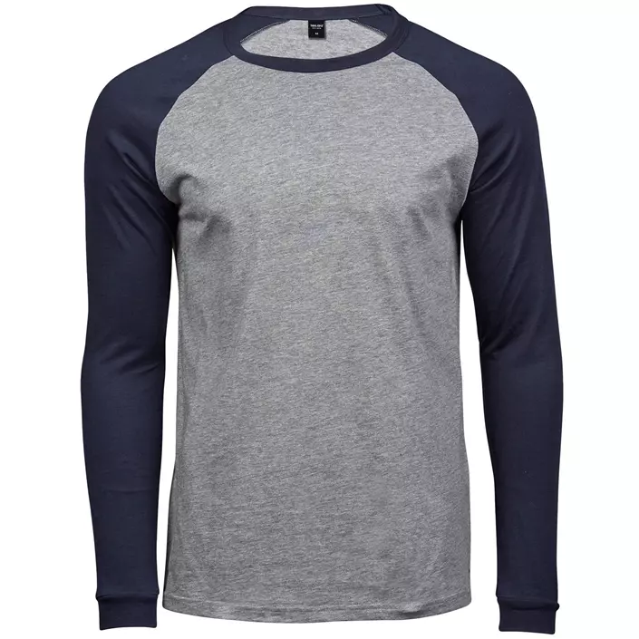 Tee Jays Baseball langärmliges T-Shirt, Heather/Navy, large image number 0