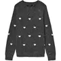 Vero Moda VMDOFFY INTARSIA Damen Strickpullover, Dark Grey Melange/White Hearts Vero Moda VMDOFFY INTARSIA Damen Strickpullover, Dark Grey Melange/White Hearts