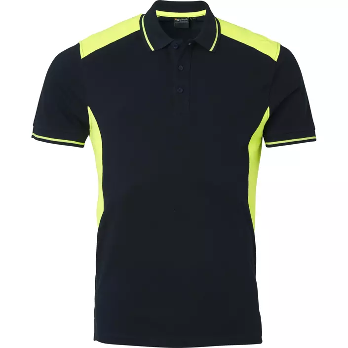 Top Swede polo T-shirt 213, Navy/Hi-Vis gul, large image number 0