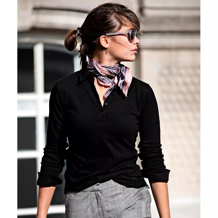 Nimbus Carlington long-sleeved women's polo shirt, Black, large image number 1