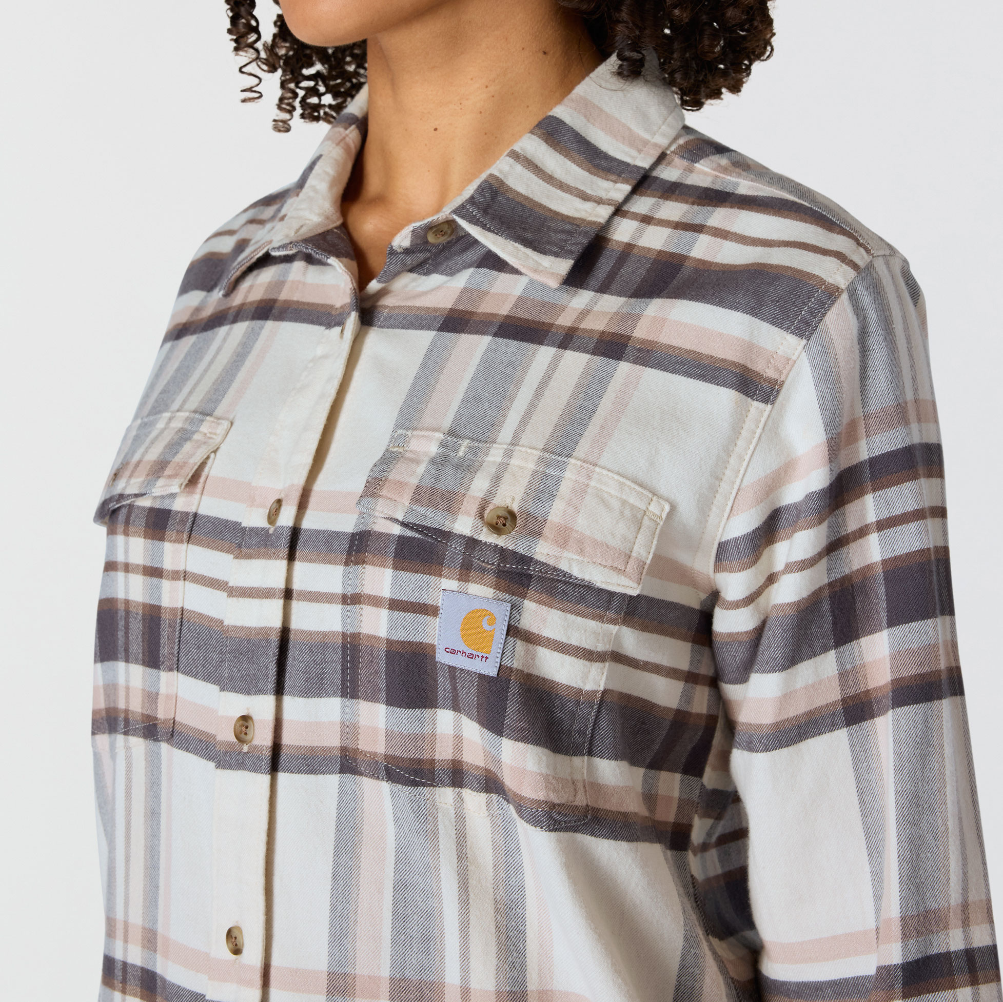 Carhartt flanellskjorta dam, Chalk, large image number 2