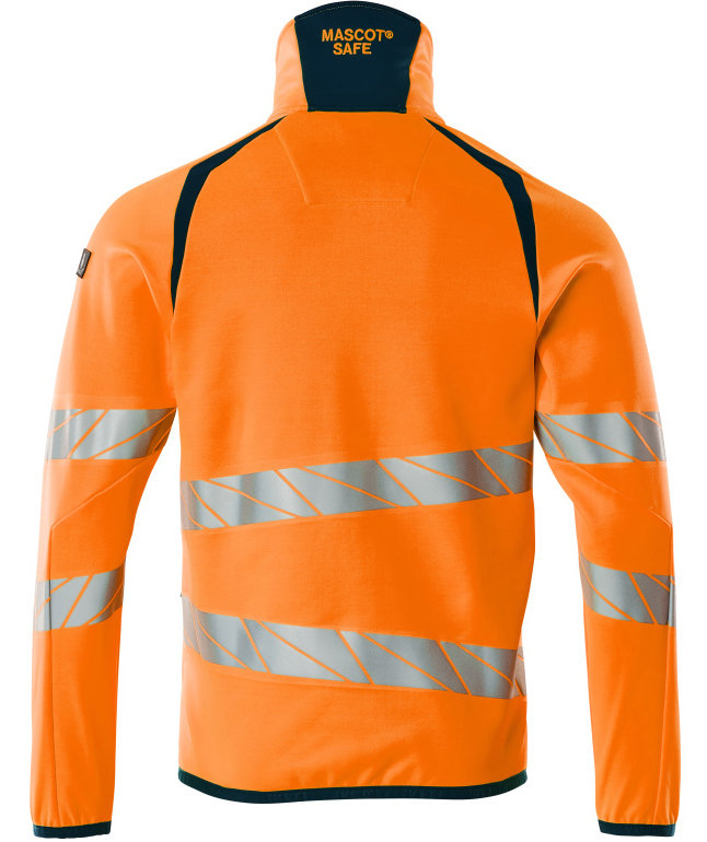 Mascot Accelerate Safe fleecejacka, Varsel Orange/M&ouml;rk Marinbl&aring;, large image number 1