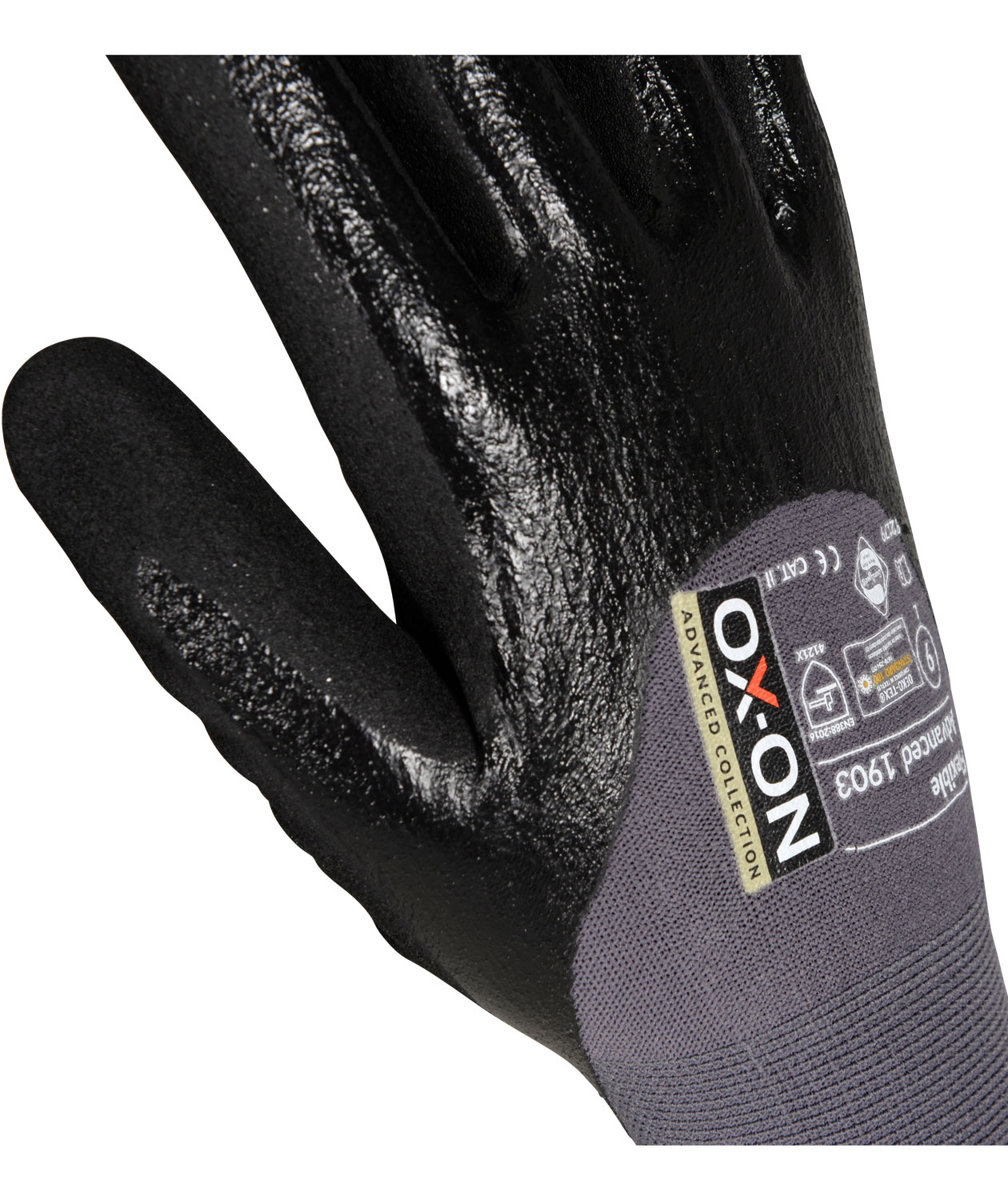 OX-ON Flexible Advanced 1903 arbeidshansker, Gr&aring;/Svart, large image number 4