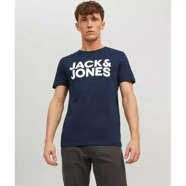 Jack & Jones JJECORP Logo Tee, Navy Blazer, large image number 3