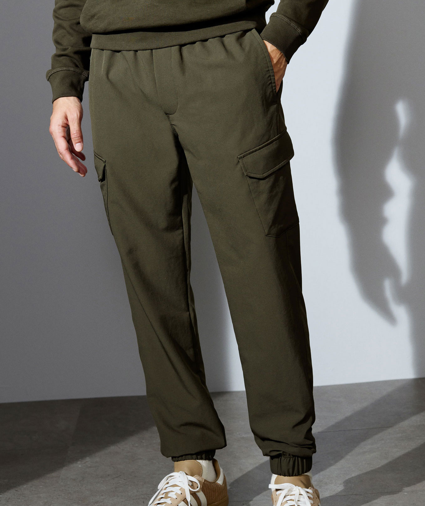 ID&nbsp;stretch cargo trousers, Olive