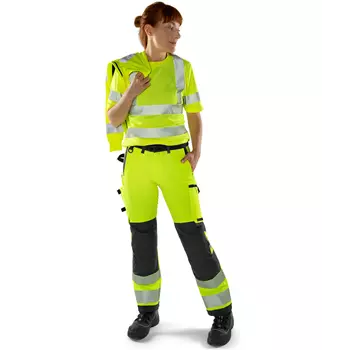 Fristads Green women's work trousers 2665 GSTP full stretch, Hi-vis Yellow/Black