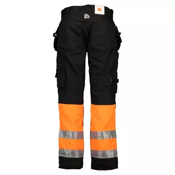 L.Brador craftsman trousers 128PB, Black/Hi-vis Orange