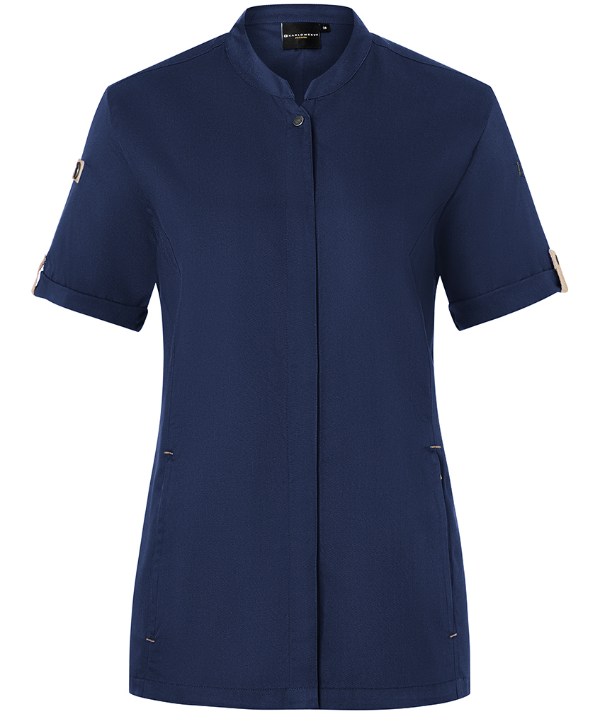 Karlowsky Green-Generation kort&aelig;rmet dame kokkejakke, Steel Blue, Steel Blue, swatch