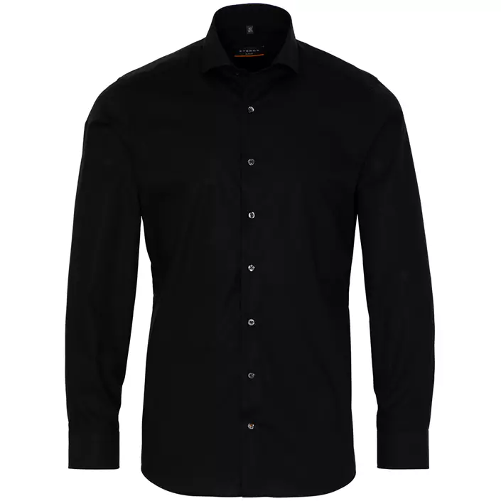 Eterna Uni Slim fit Poplin skjorte, Black, large image number 0