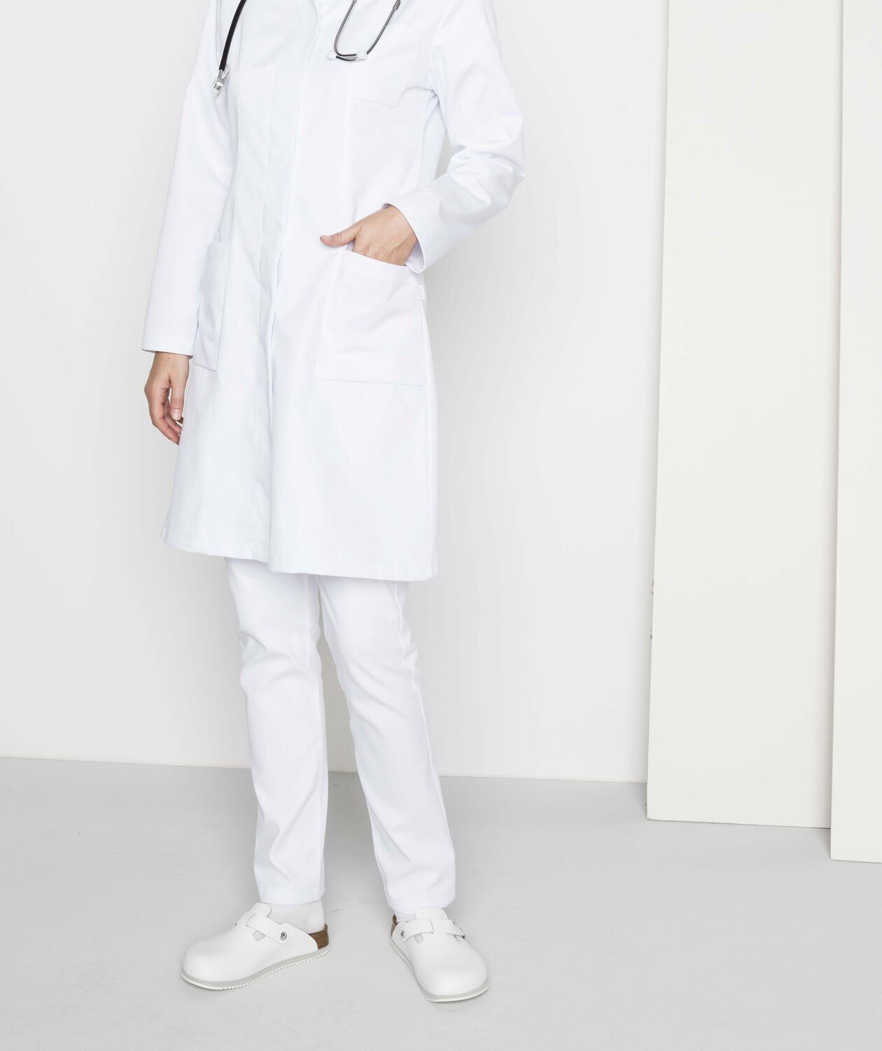 Birkenstock Boston Supergrip Narrow Fit sandaler, Vit