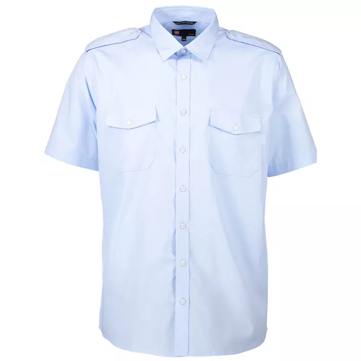 ID kortärmad uniform skjorta, Ljusblå, large image number 0