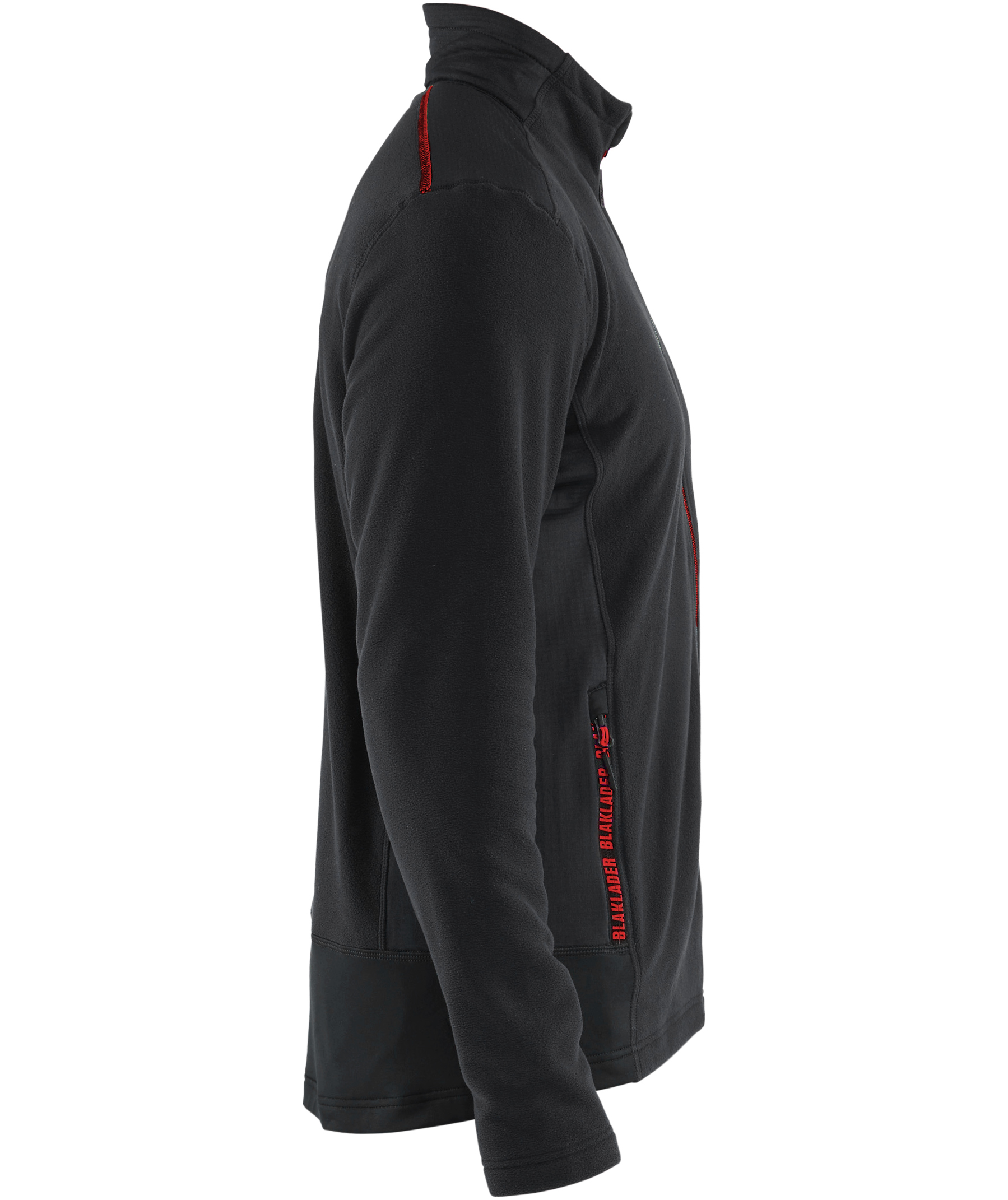 Bl&aring;kl&auml;der Unite microfleece tr&ouml;ja, Svart/R&ouml;d, large image number 2