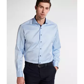 Eterna Cover Comfort fit shirt with contrast, Lightblue