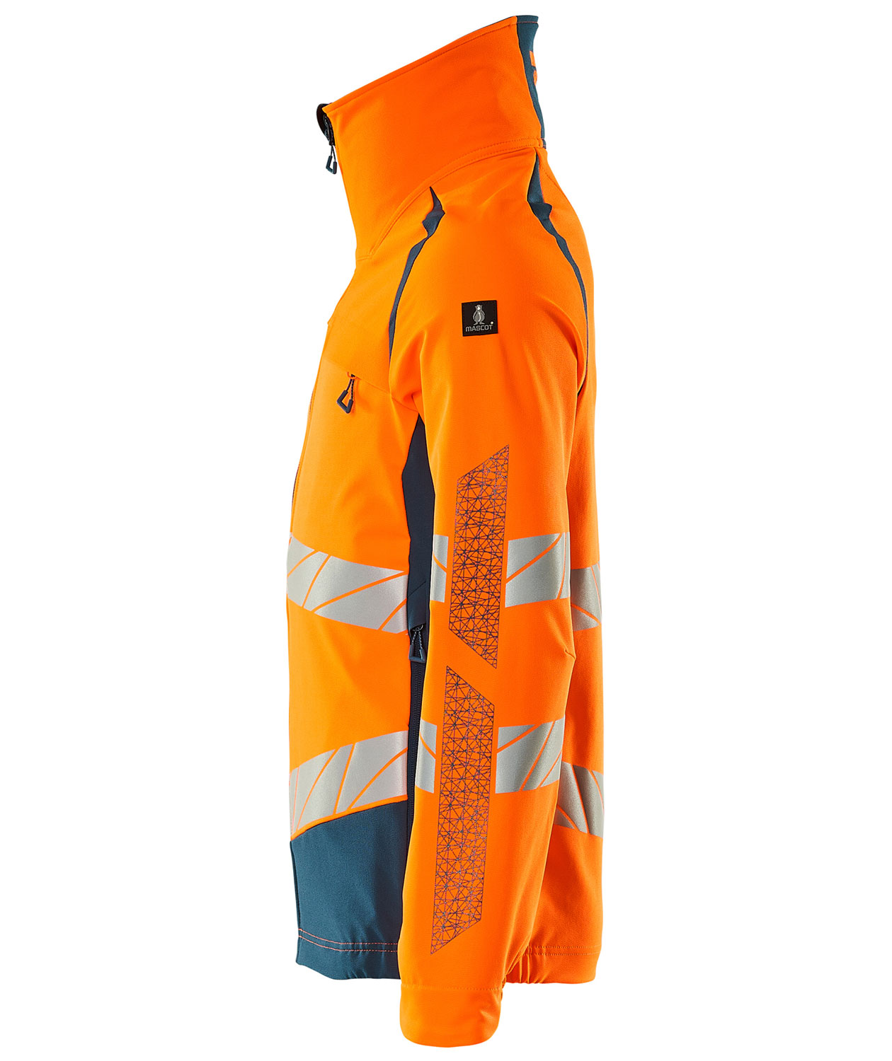 Mascot Accelerate Safe jacket full stretch, Hi-Vis Orange/Dark Petroleum, large image number 2