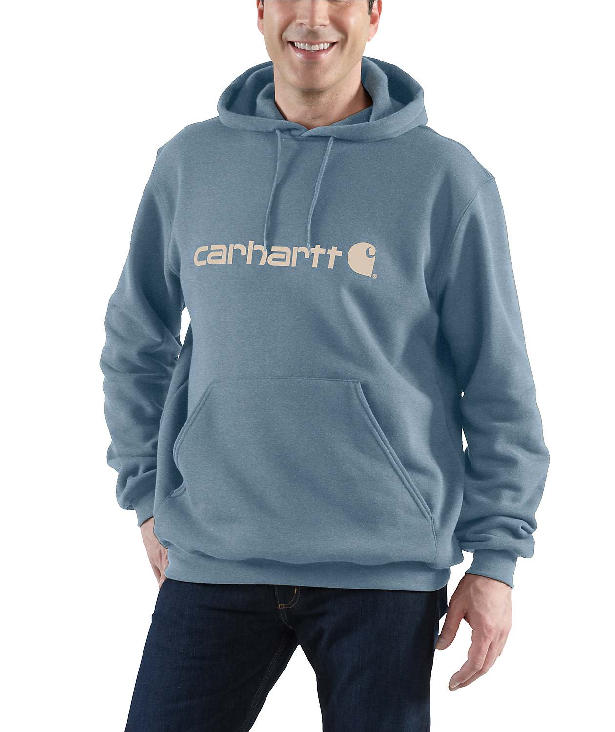 Carhartt Marquette Logo Kapuzenpullover Midweight, Thundercloud Heather