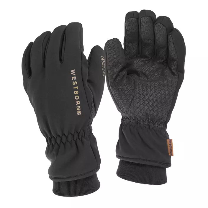 Westborn vattentät handskar, Black, large image number 0