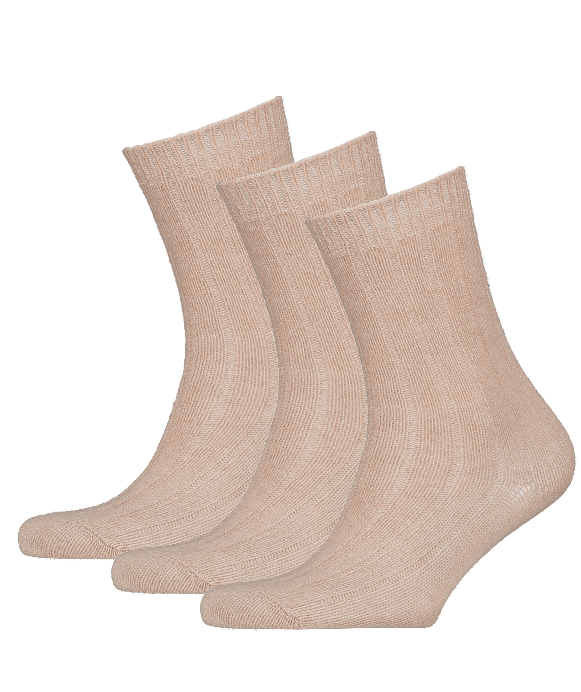 3-pack socks with merino wool, Dark Beige, Dark Beige, swatch