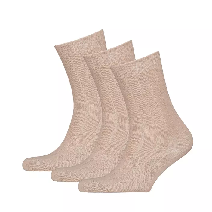 3er-Pack Strümpfe mit Merino Wolle, Dark Beige, large image number 0