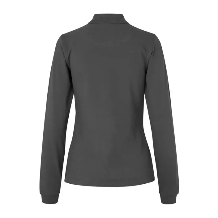 ID long-sleeved women's polo shirt with stretch, Charcoal, large image number 2