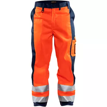 Blåkläder service trousers, Hi-vis Orange/Marine