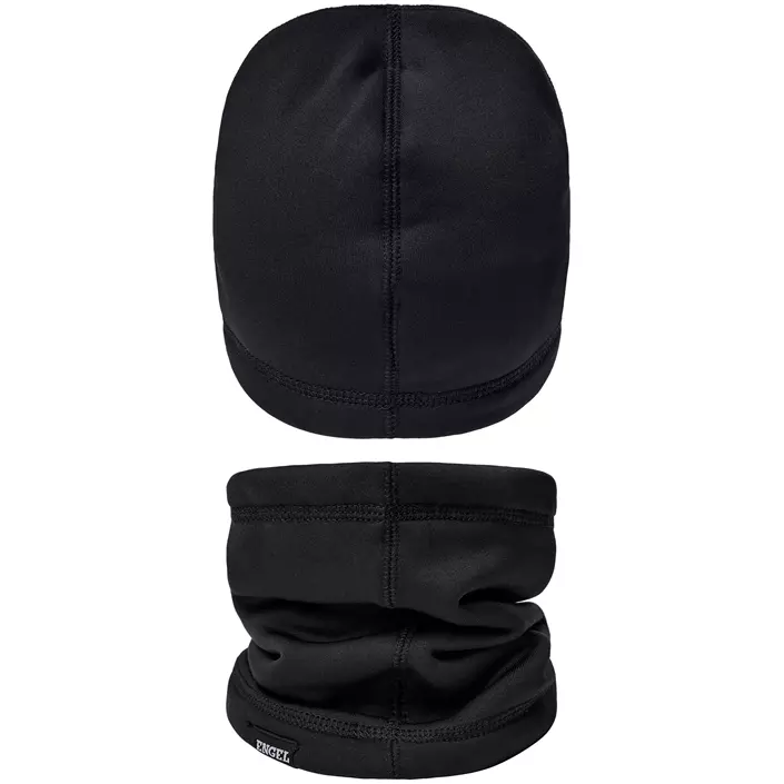 Engel beanie og neck warmer set, Black, Black, large image number 1