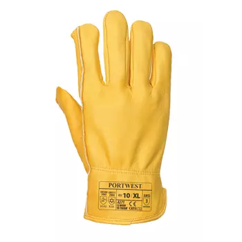 Portwest lined driver work gloves, Yellow