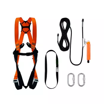 OS FallSafe BASIC 1 fall protection kit with 10m rope, Black/Orange