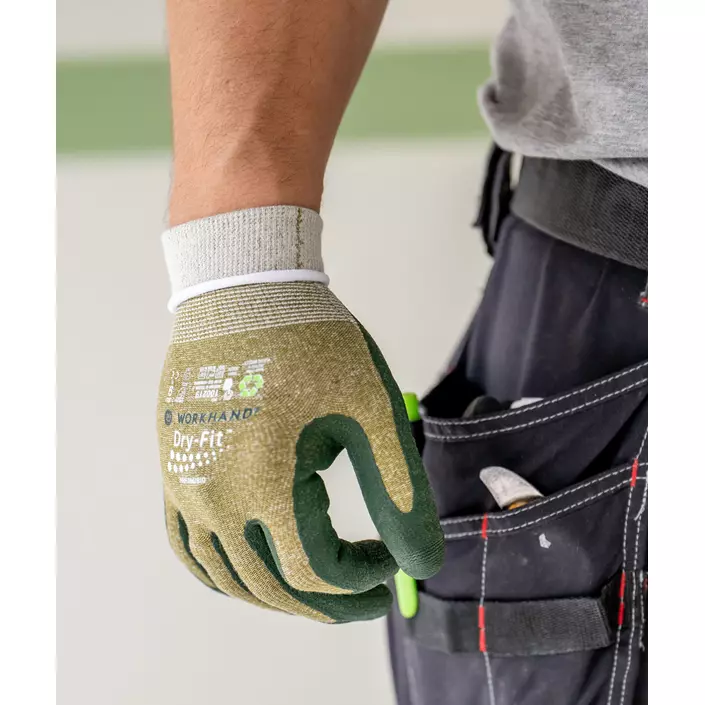 Workhand Dry-Fit Airflow assembly gloves, Sand/green, large image number 1